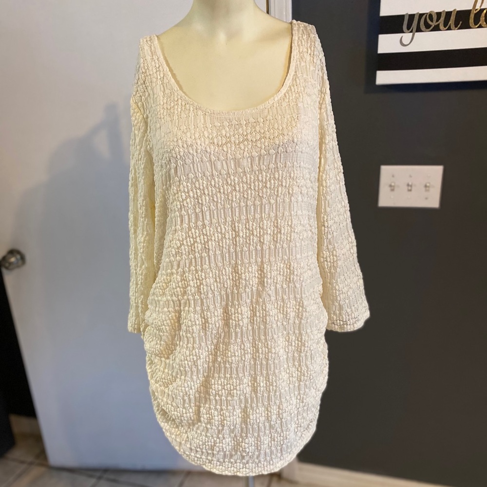 NWT motherhood plus size 1x cream lace blouse